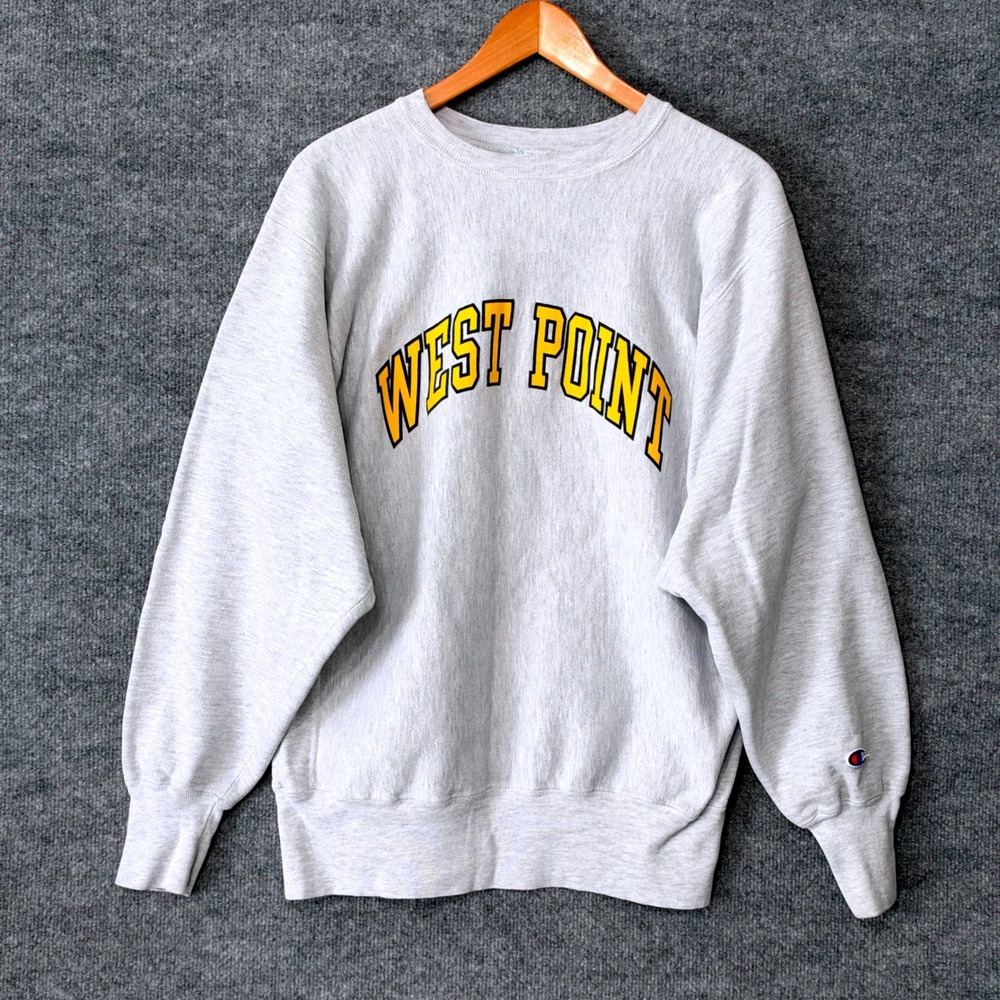 Vintage Champion Reverse Weave West Point Sweatshirt Grey XL Made in USA USMA